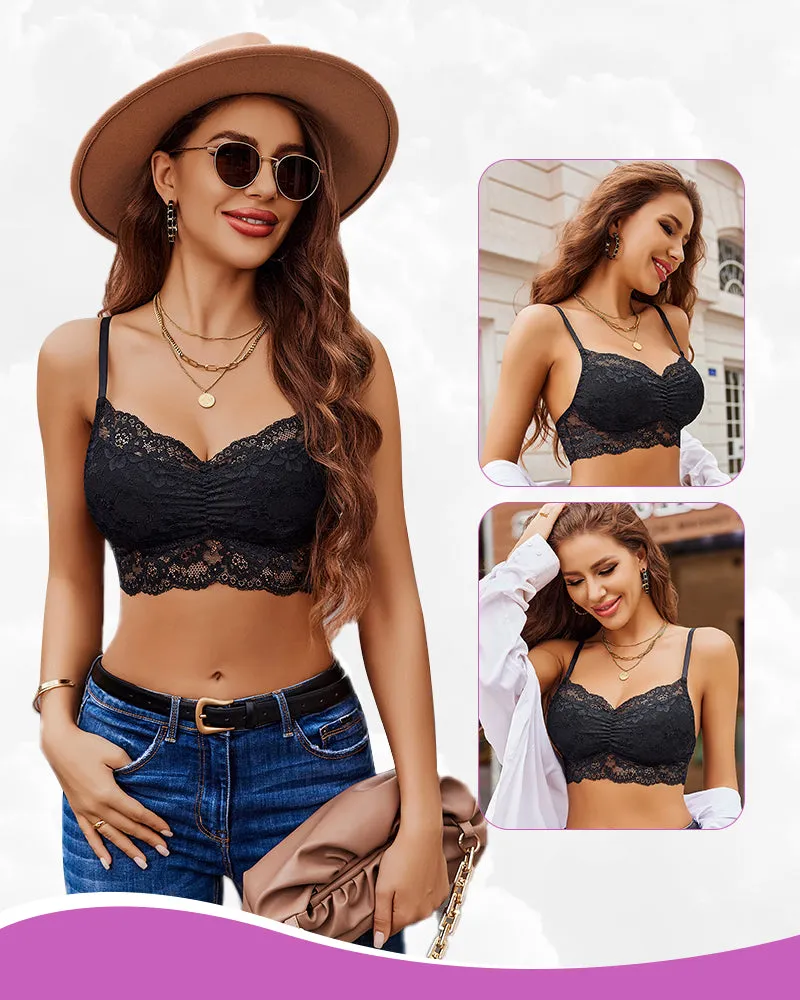 2Packs V Neck Lace Crop Tops