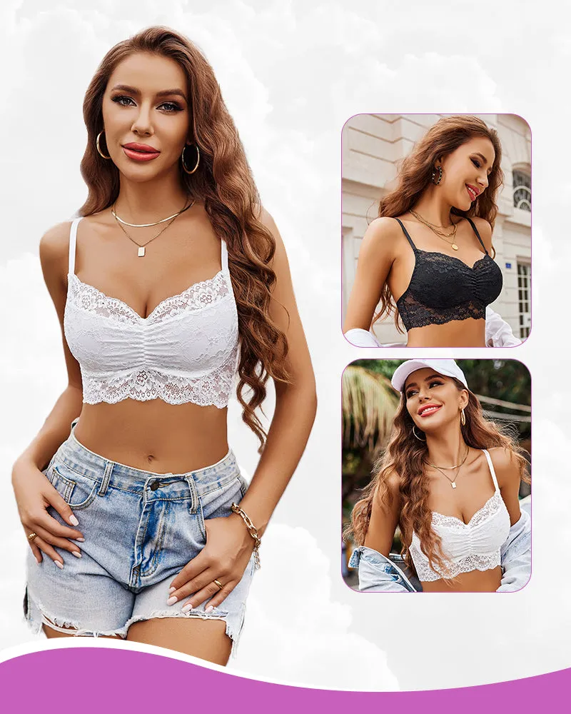 2Packs V Neck Lace Crop Tops