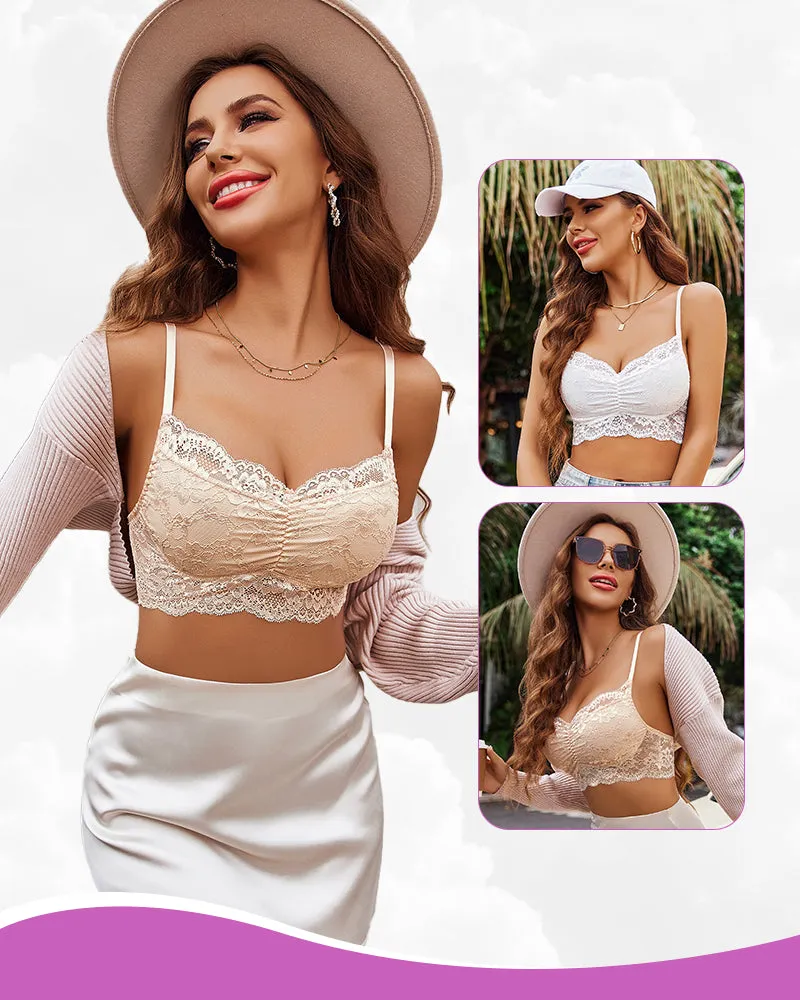 2Packs V Neck Lace Crop Tops