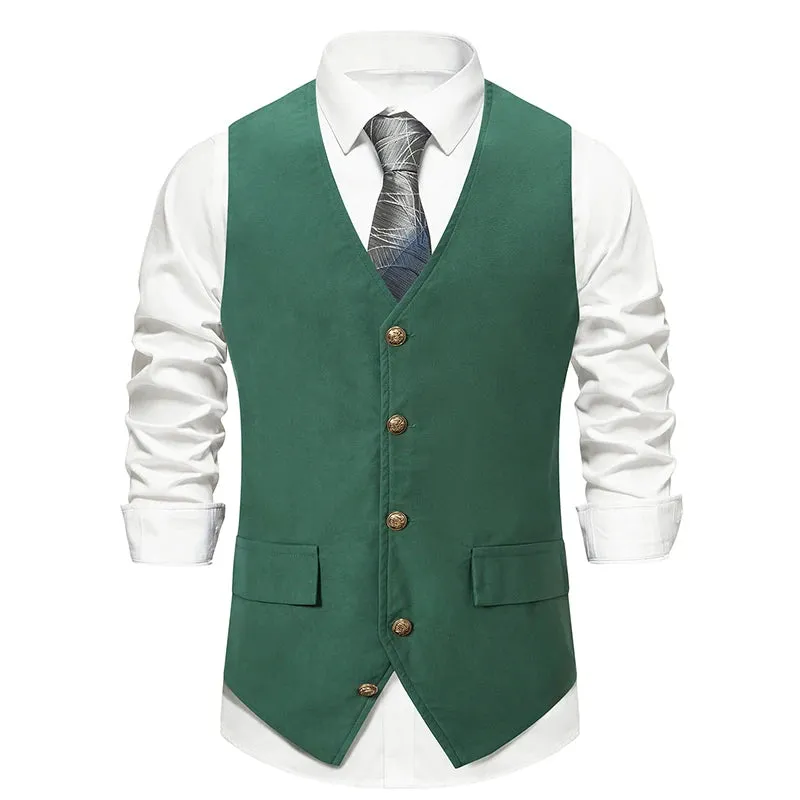 Aidase Mens Vintage Green Suede Suit Vest Medieval Steampunk Slim Fit Sleeveless Gilet Brand New Christmas Party Mens Clothing 2XL