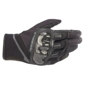 ALPINESTARS CHROME MOTORCYCLE GLOVES - BLACK/TAR GREY