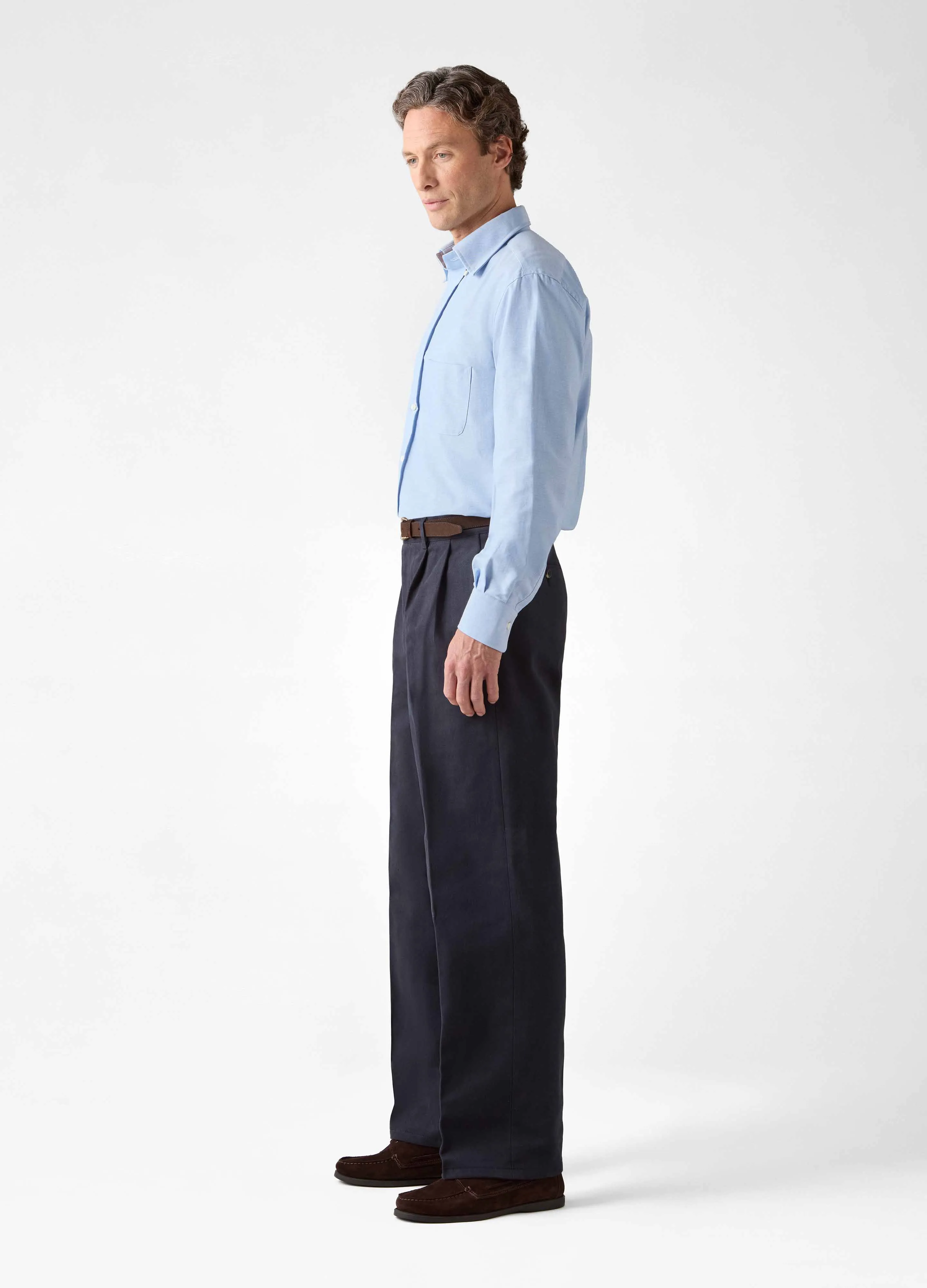 Antonello Cotton Trousers - Navy