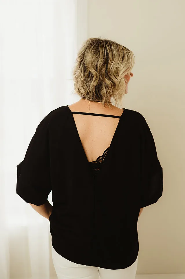 Batwing Cutout Top