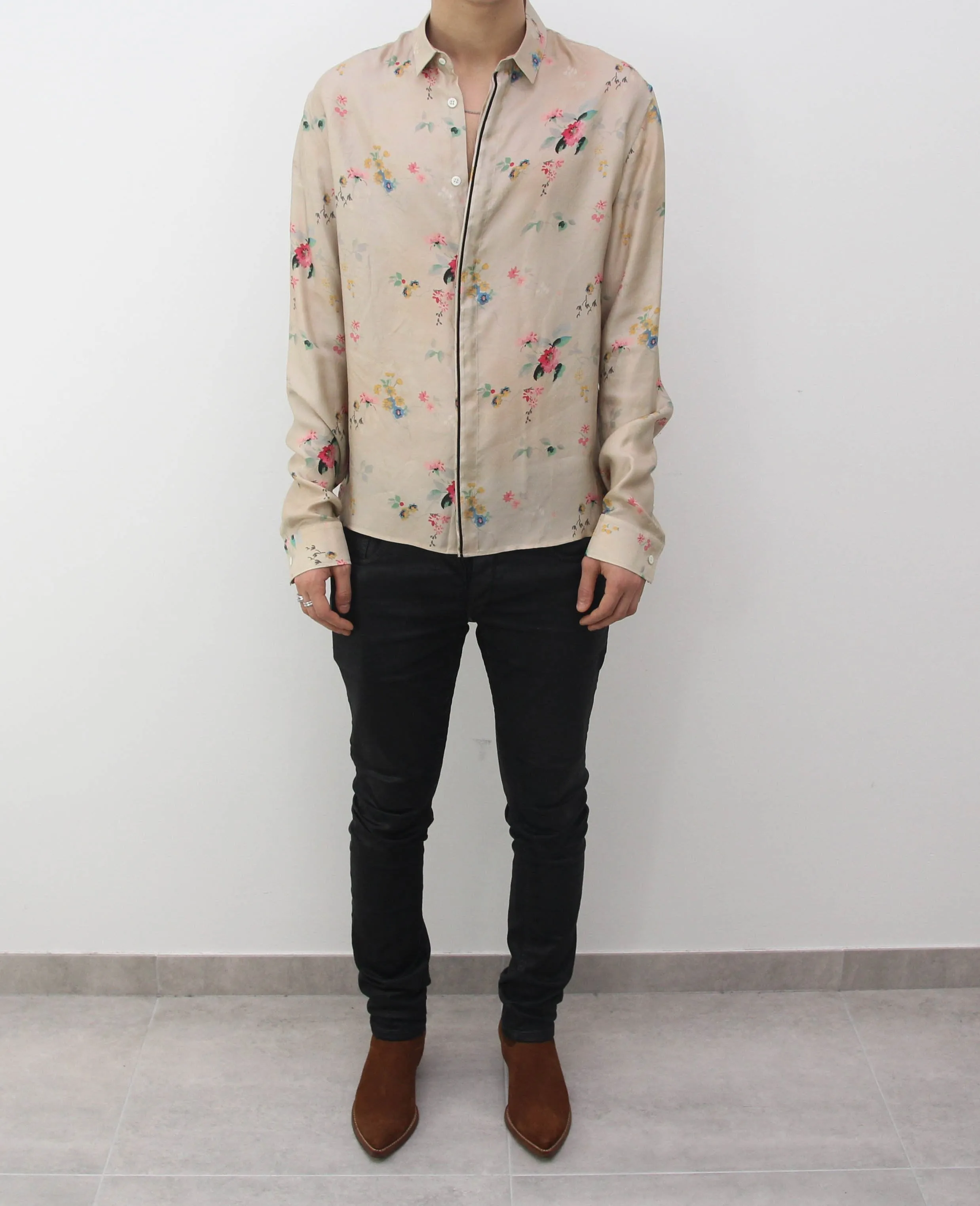 Beige Floral Shirt