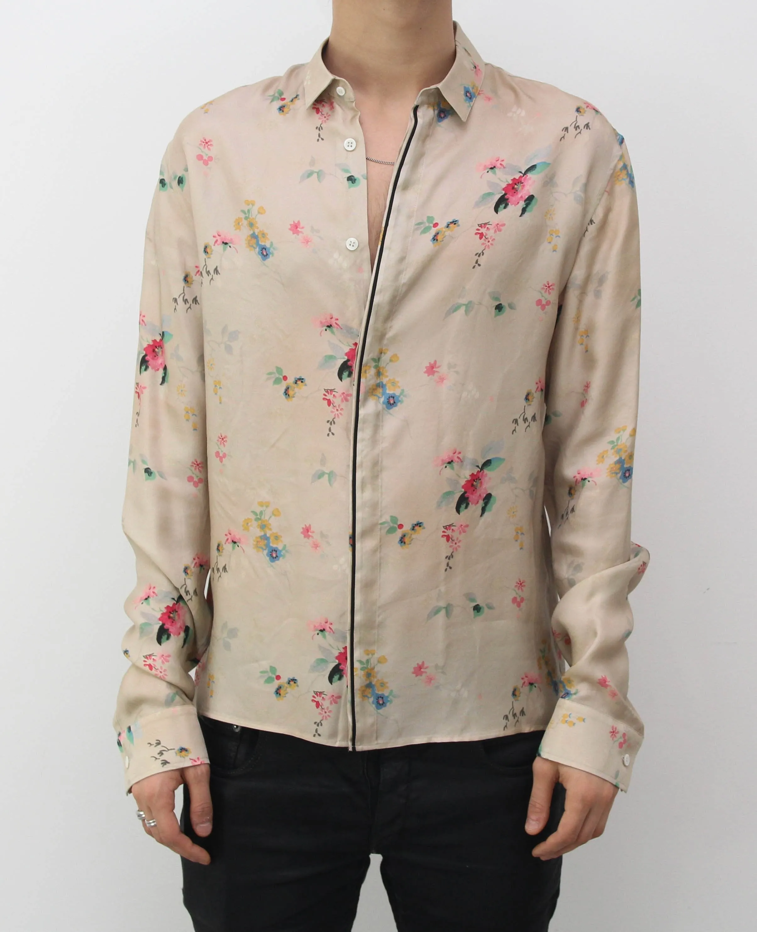 Beige Floral Shirt