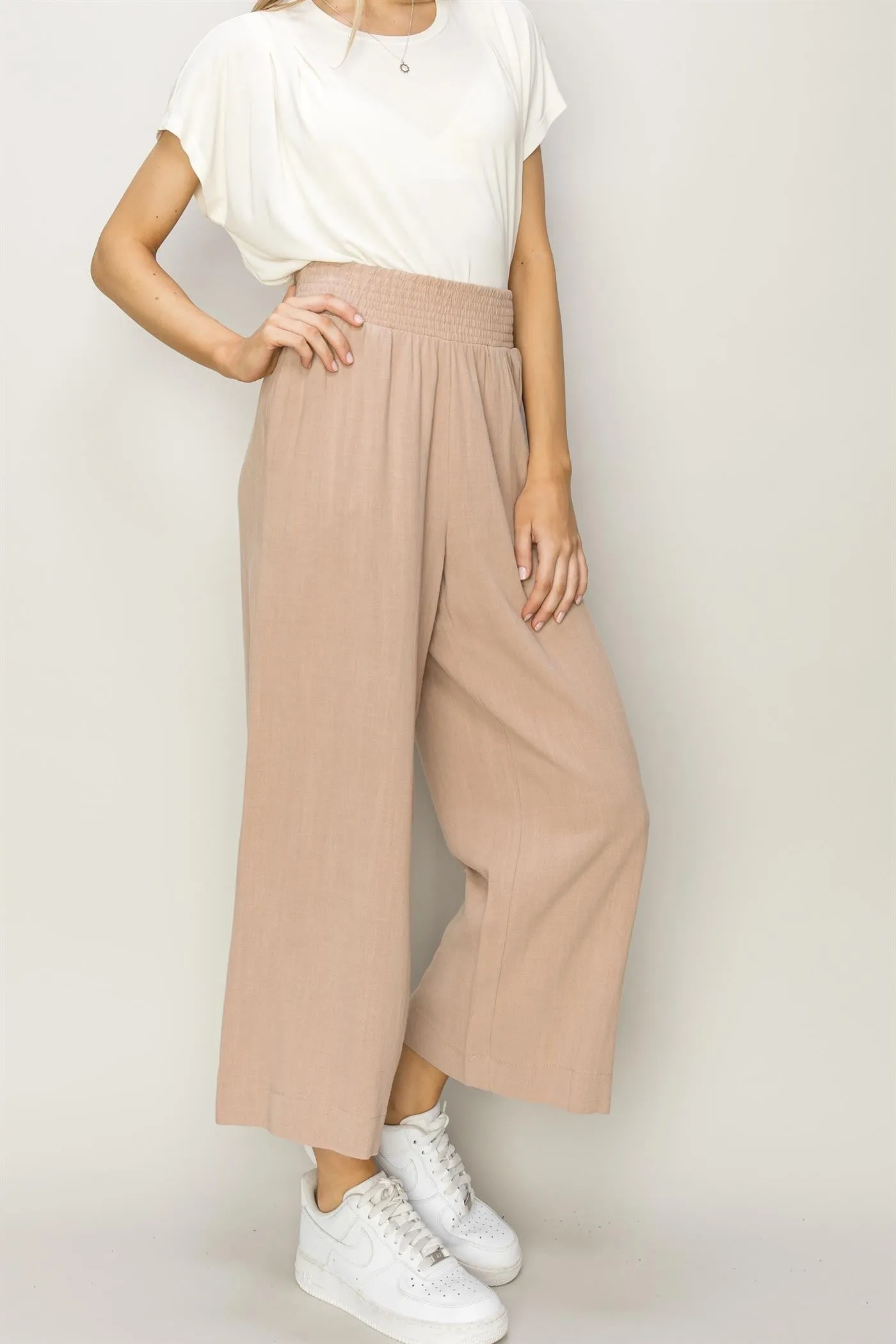 Black High Waisted Wide Leg Trousers