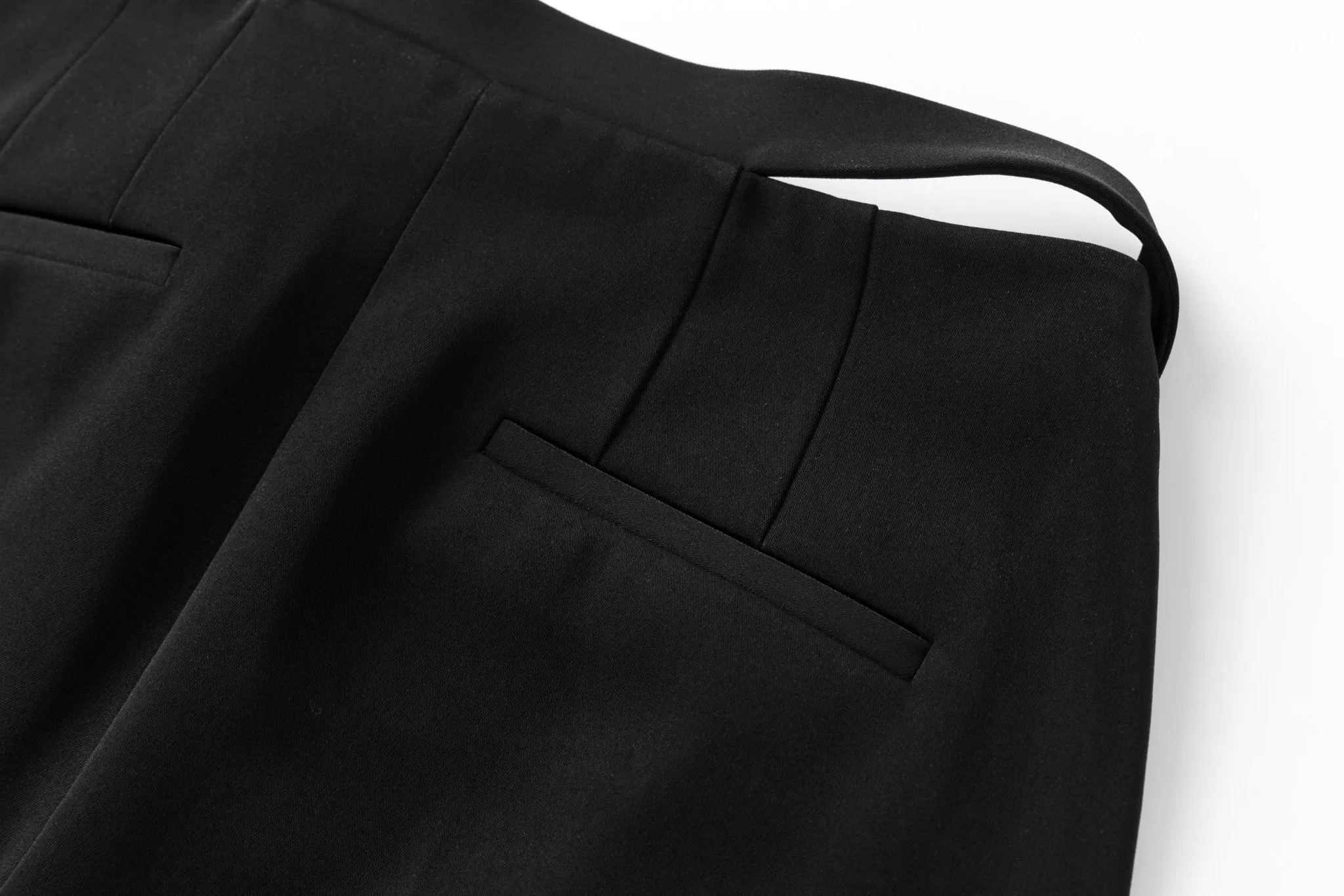 Black Slip straight-legged Trousers