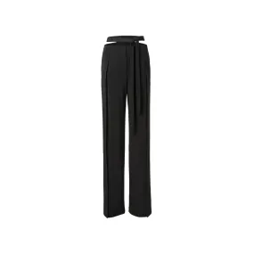 Black Slip straight-legged Trousers