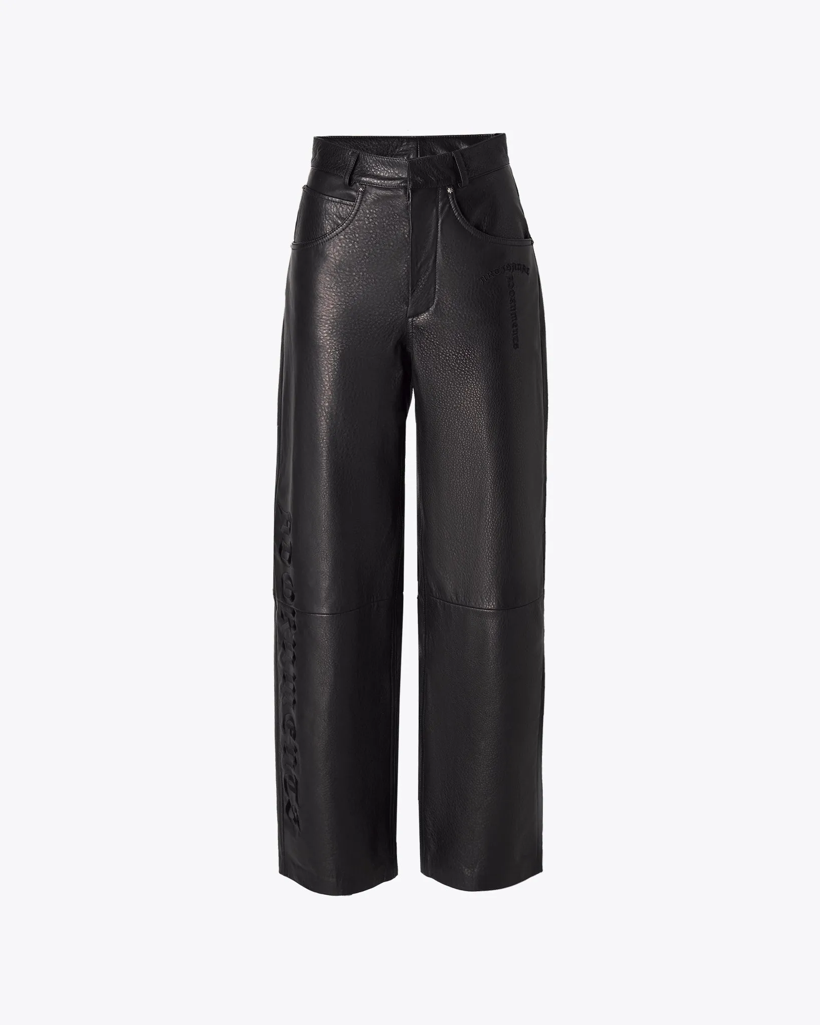 BLUISH BLACK NAPPA LEATHER PANTS WITH LINING