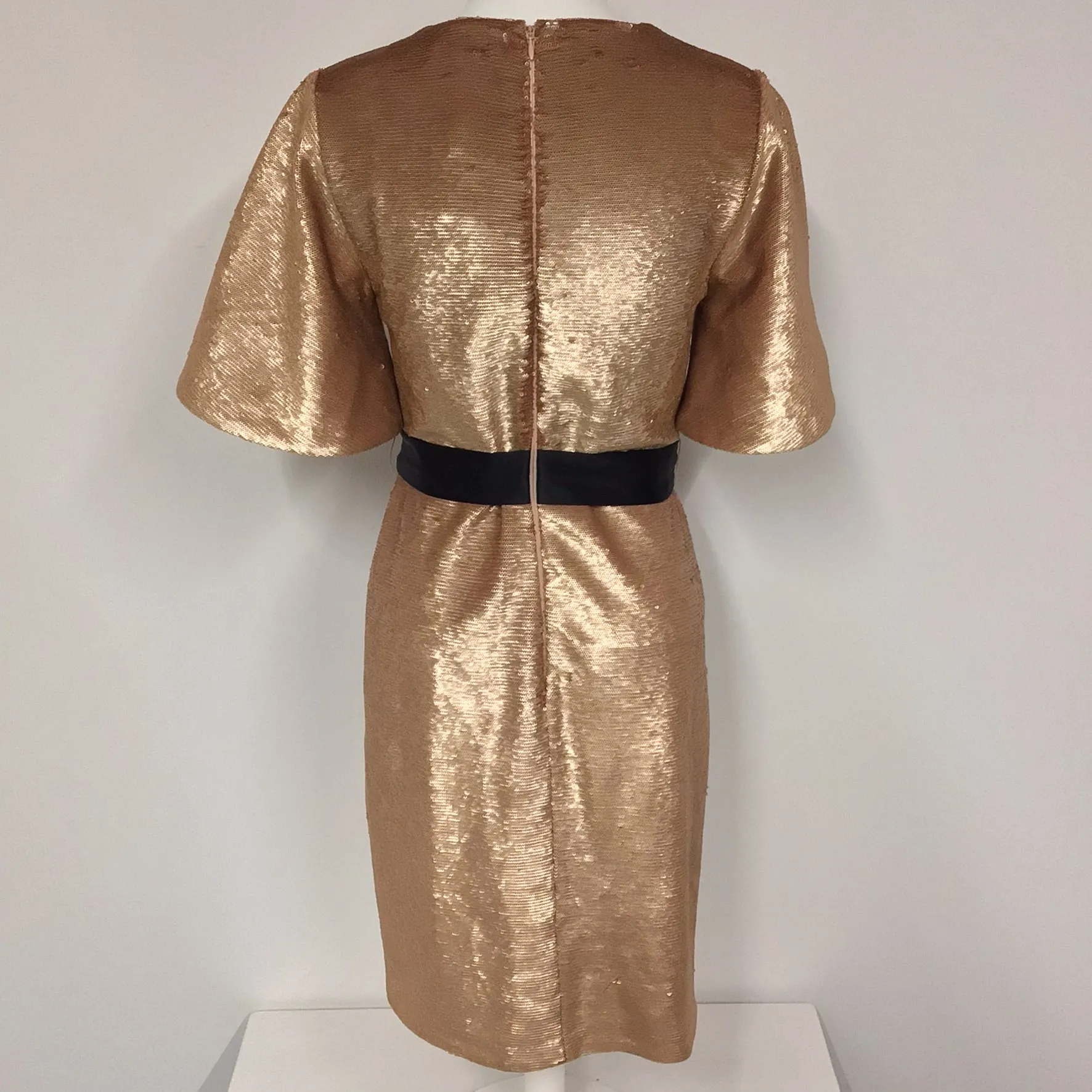 BNWT Biba Rose Gold Sequin Wrap Party Dress Size 10