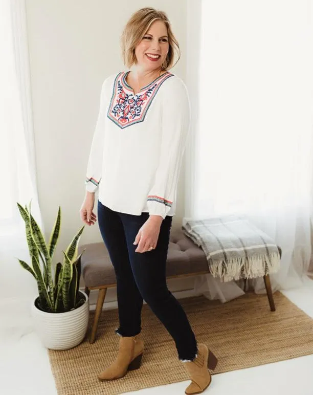 Boho Embroidery Top