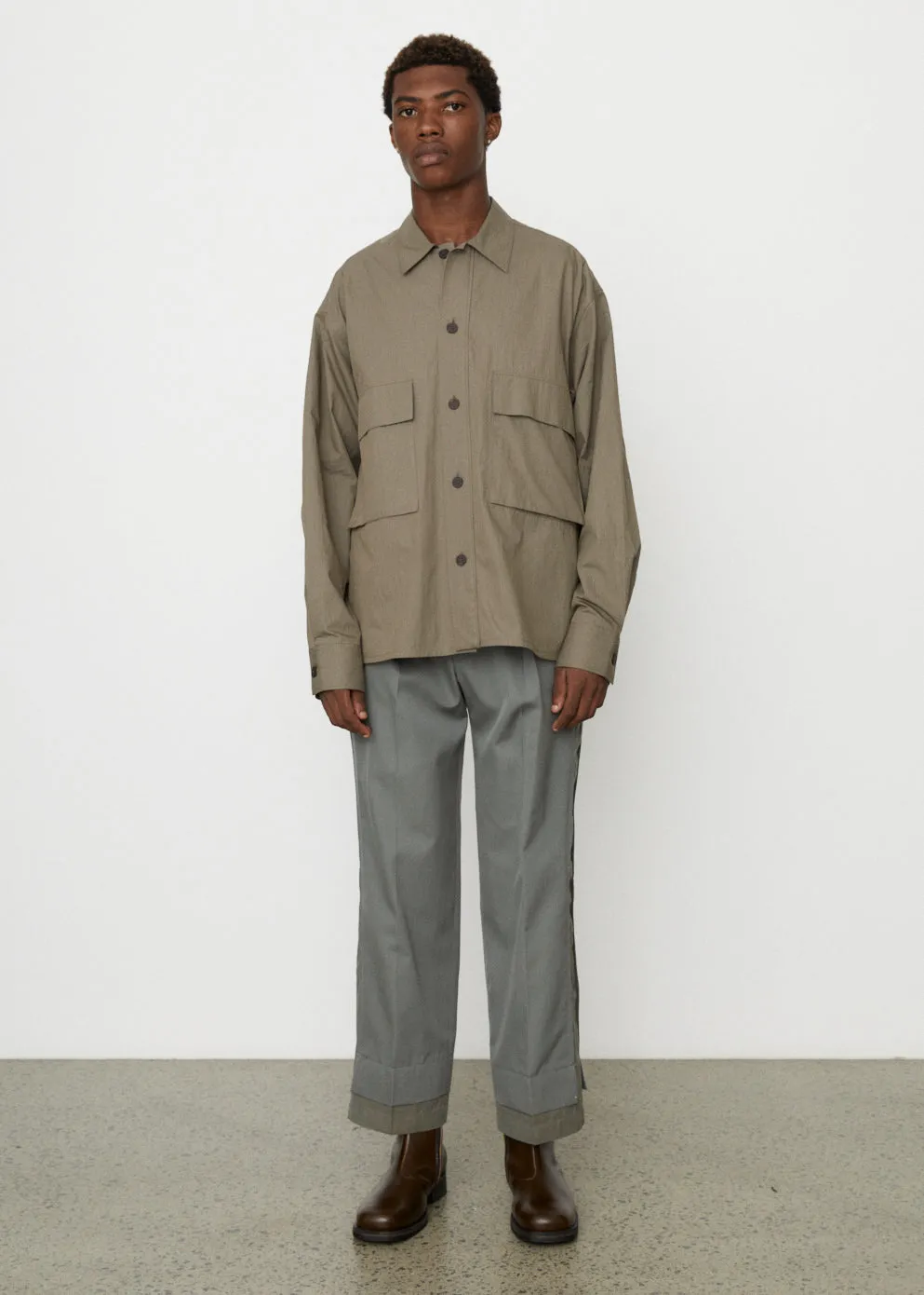 Broken Wide 2-Pleated Trousers