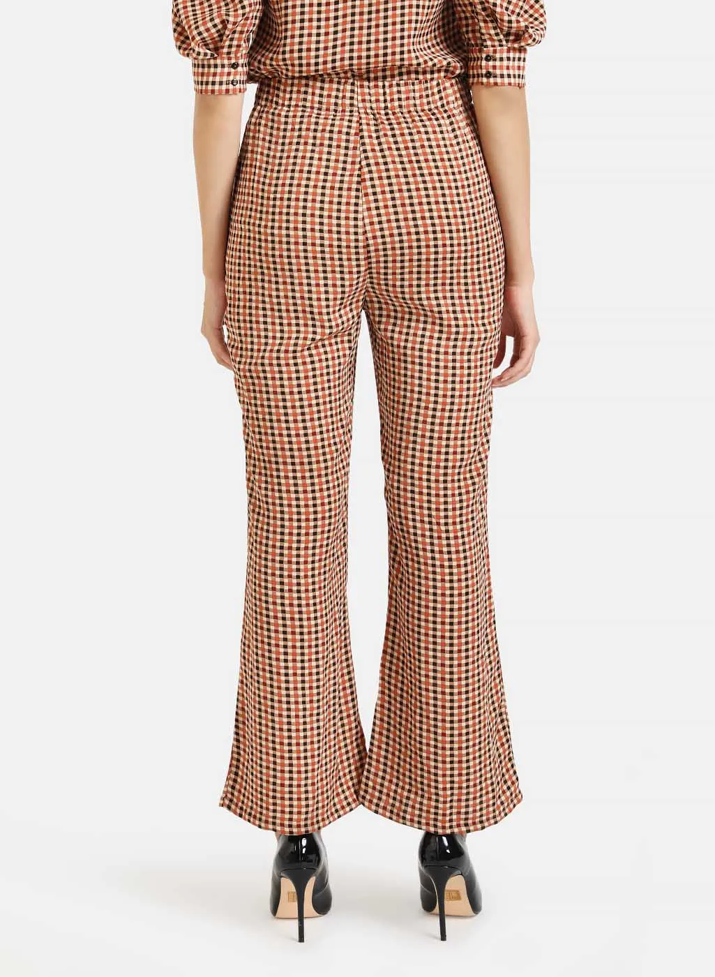 Checked Flowy Trousers