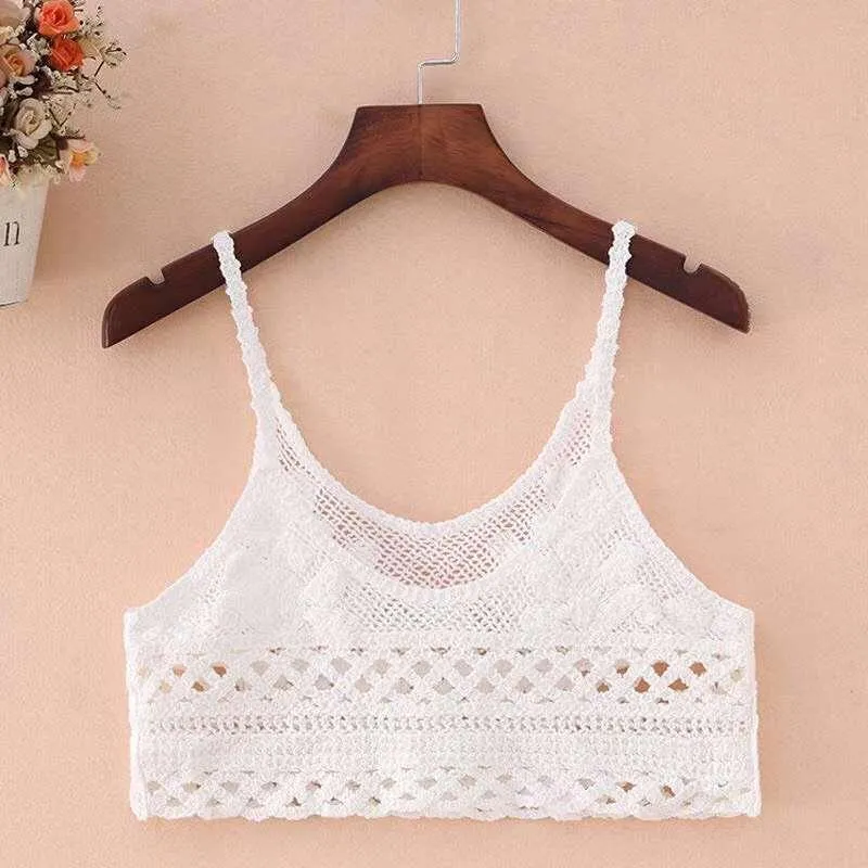 Crochet Tassel Halter Neck Crop Top