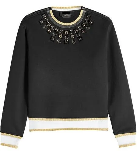 Embellished Cotton Blend Sweatshirt