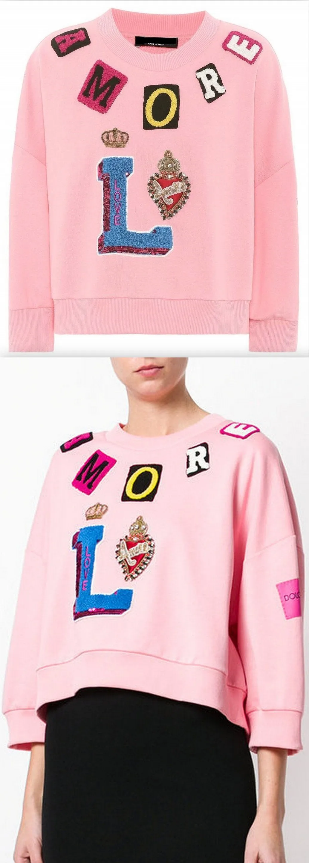 Embellished Patchwork Sweatshirt