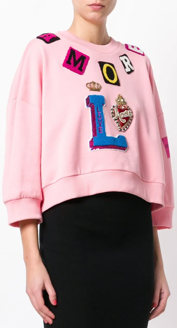 Embellished Patchwork Sweatshirt