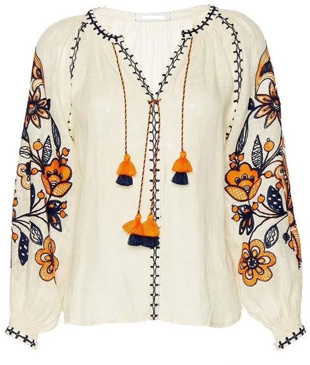 Flower Garden Long Sleeve Blouse