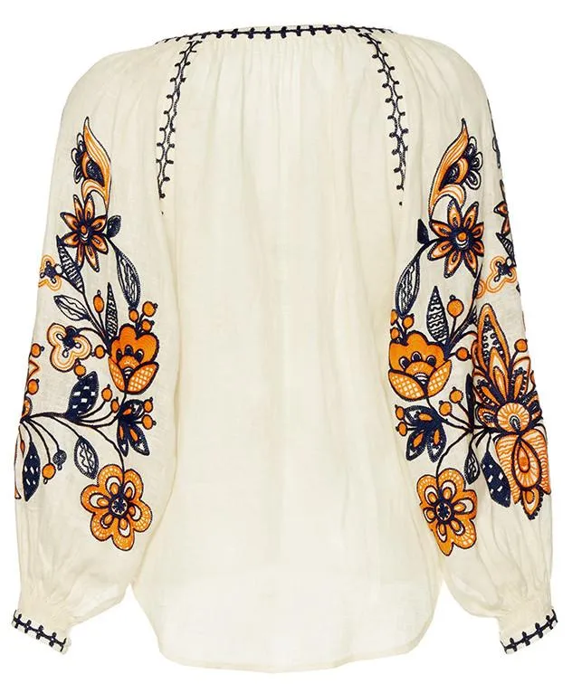 Flower Garden Long Sleeve Blouse