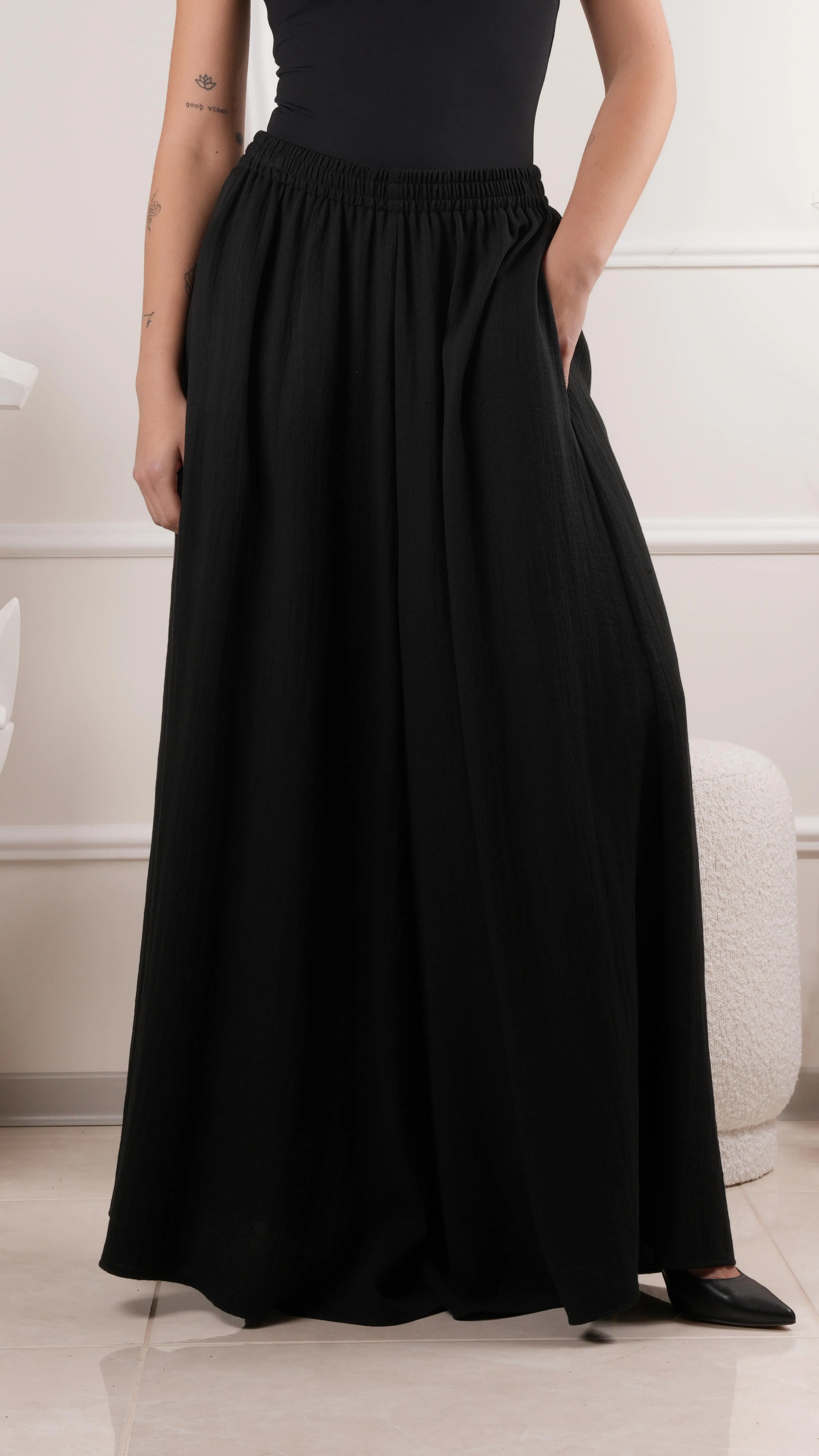 Flowy wide-leg maxi trousers wholesale