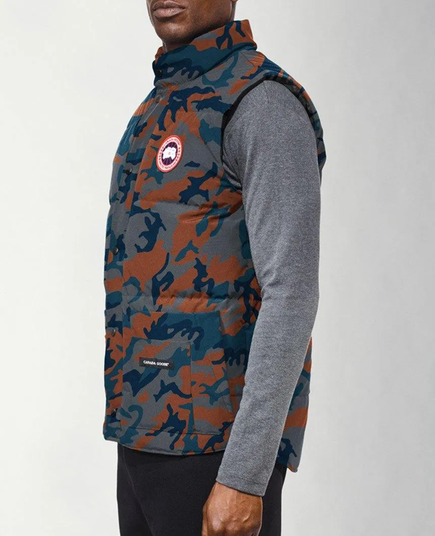 Freestyle Crew Vest Print Classic Camo Rust Mens