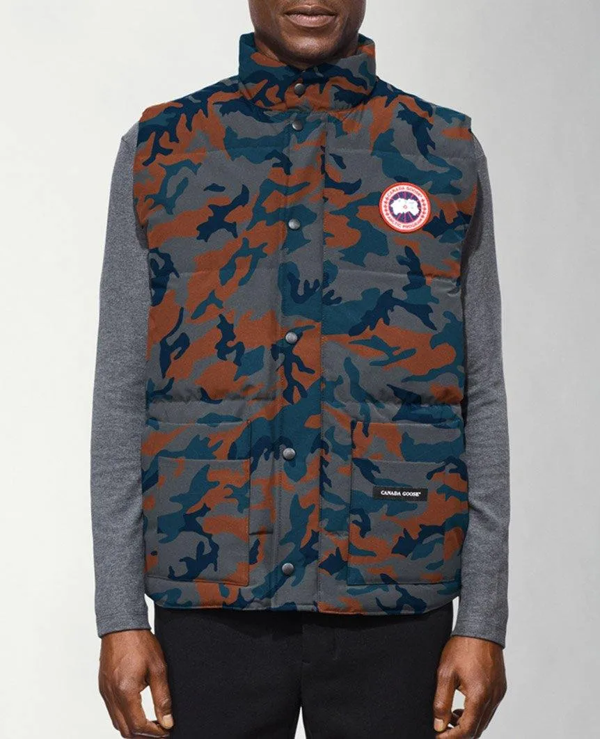 Freestyle Crew Vest Print Classic Camo Rust Mens