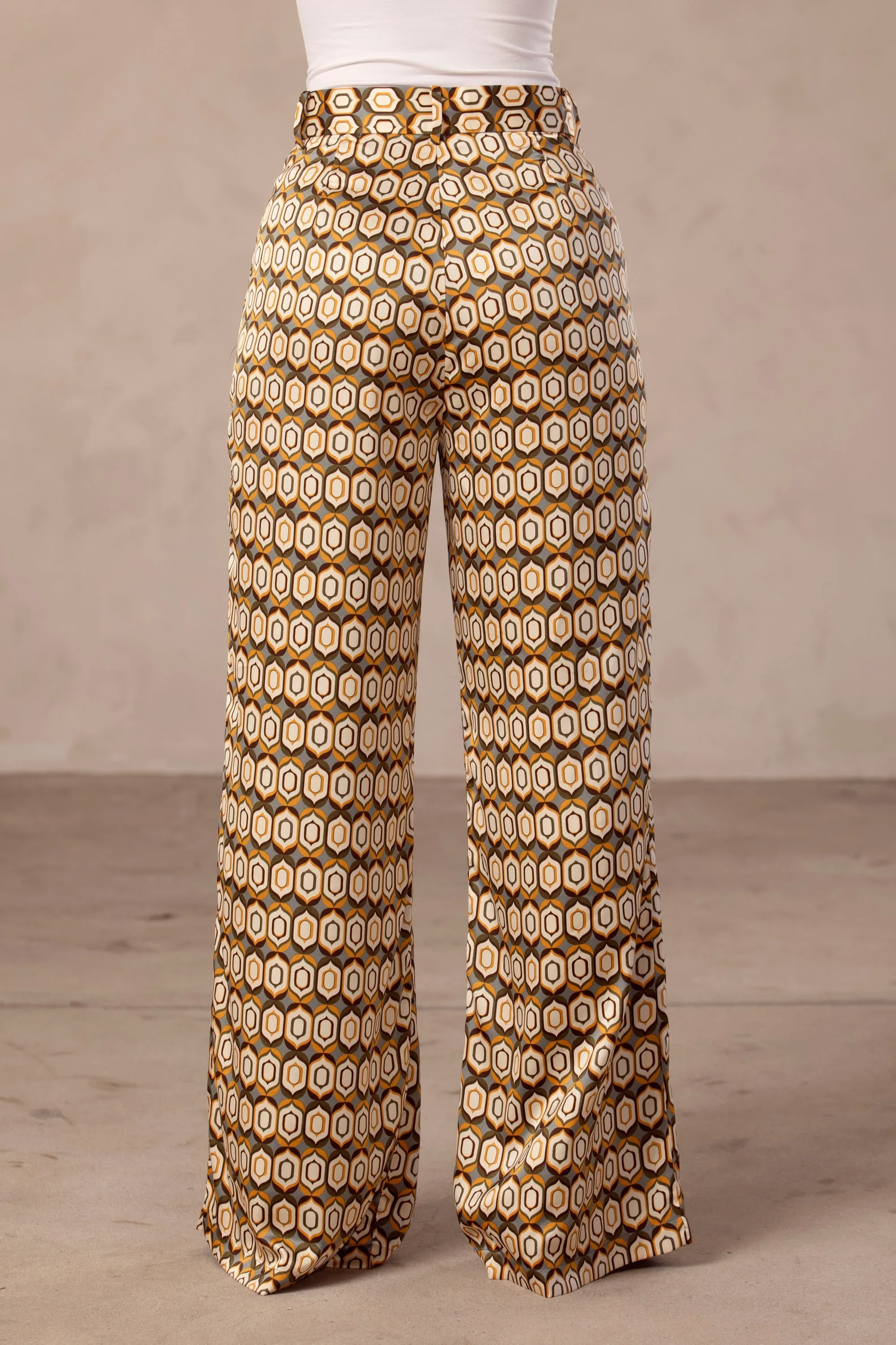 Geo Printed High Rise Trousers