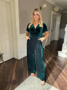 Green Velvet Jumpsuit