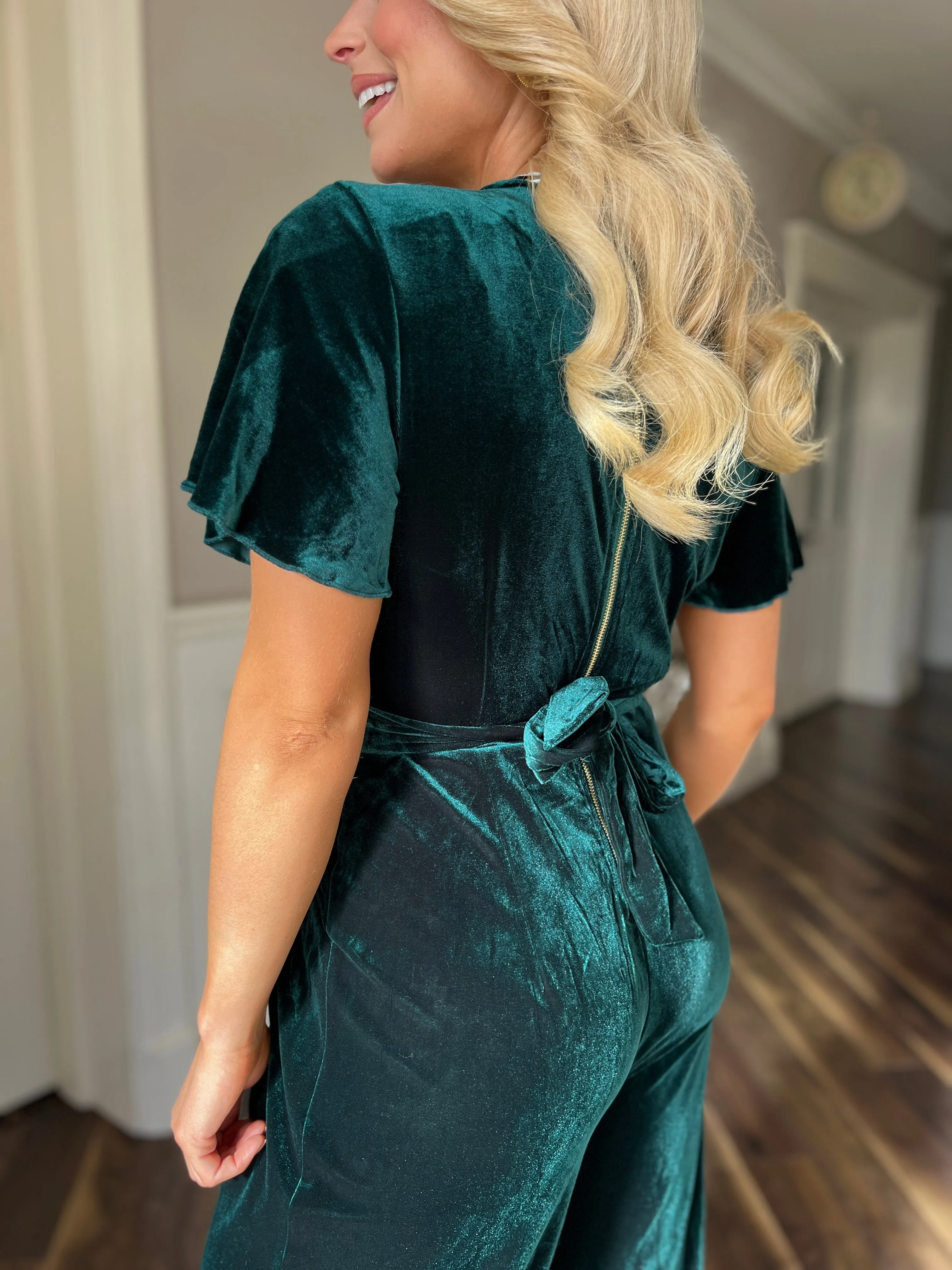 Green Velvet Jumpsuit