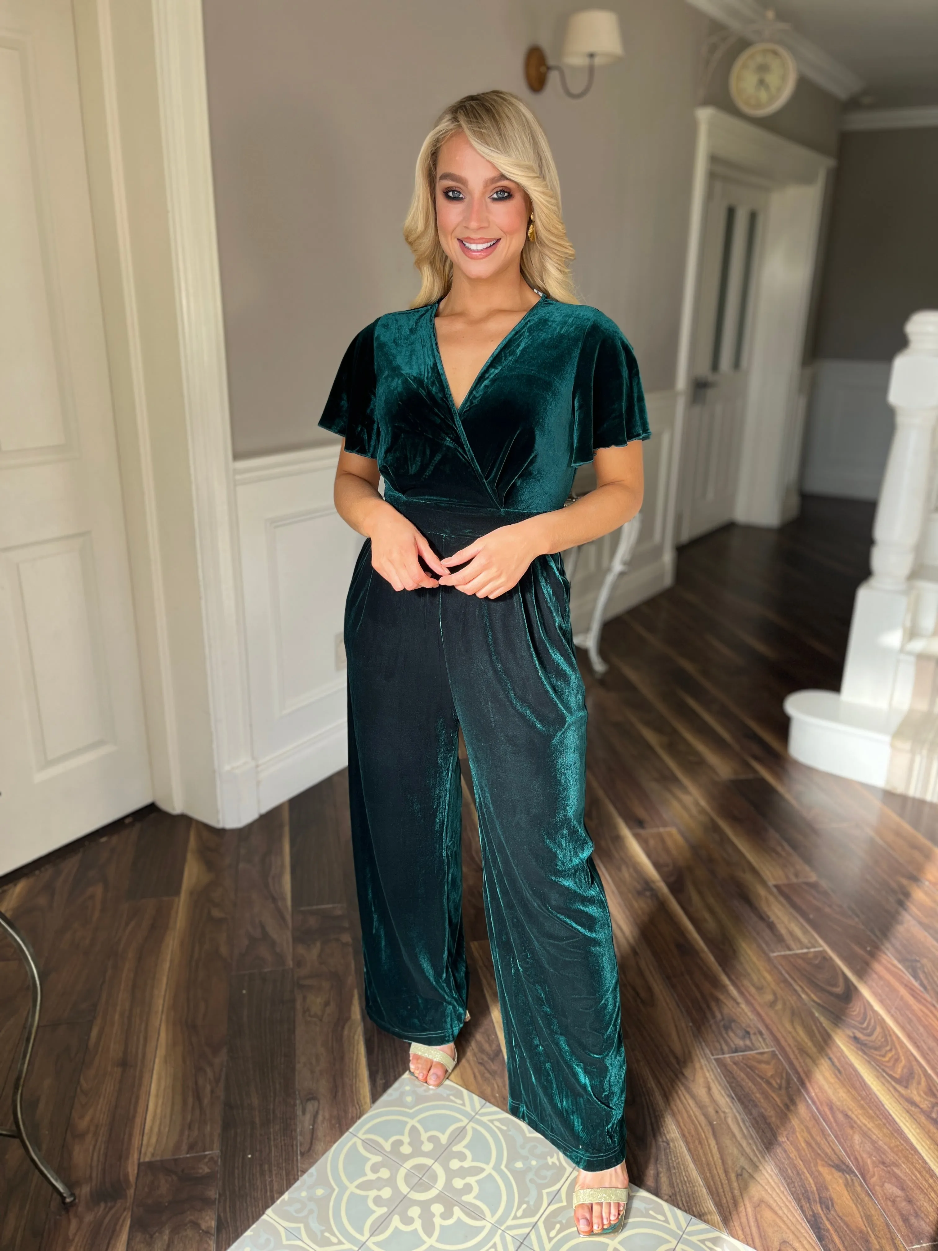 Green Velvet Jumpsuit