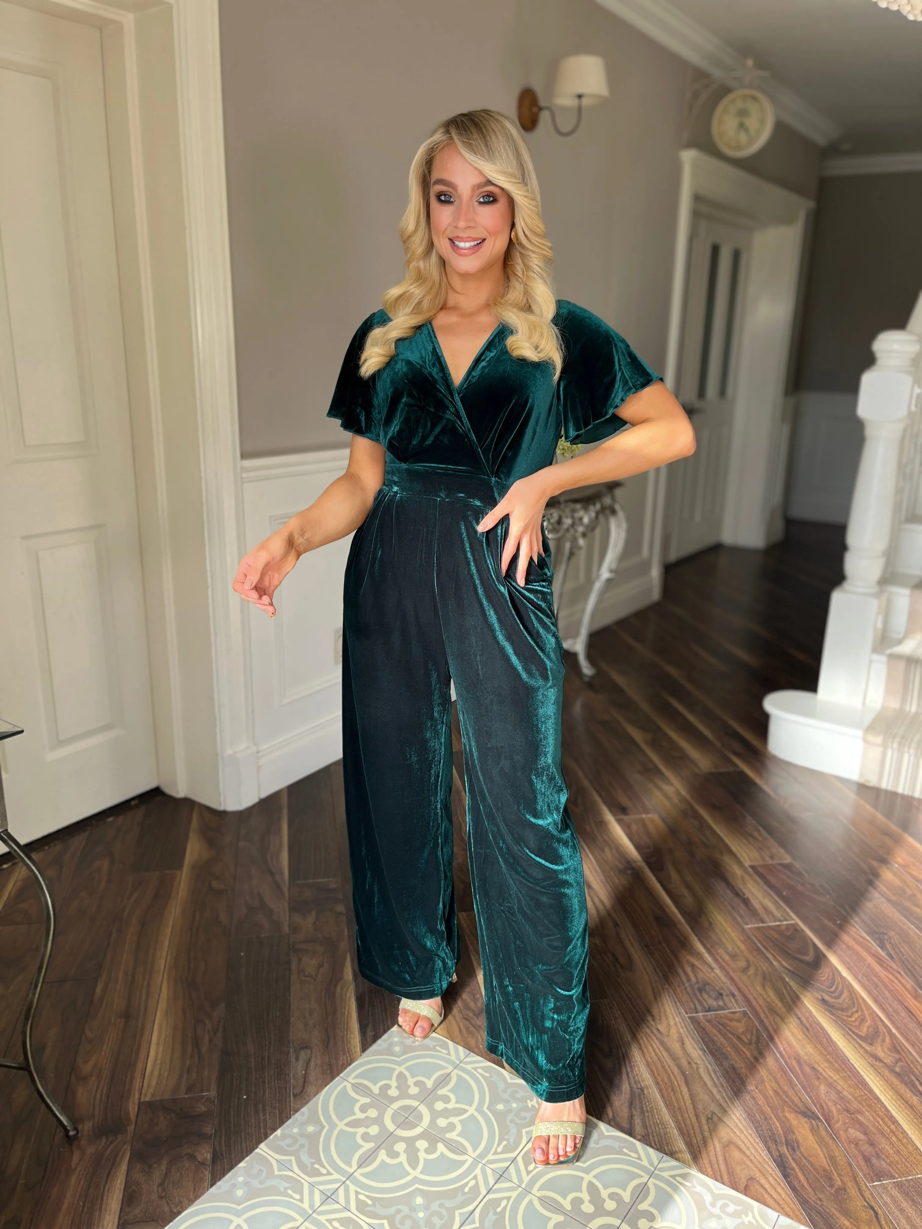 Green Velvet Jumpsuit