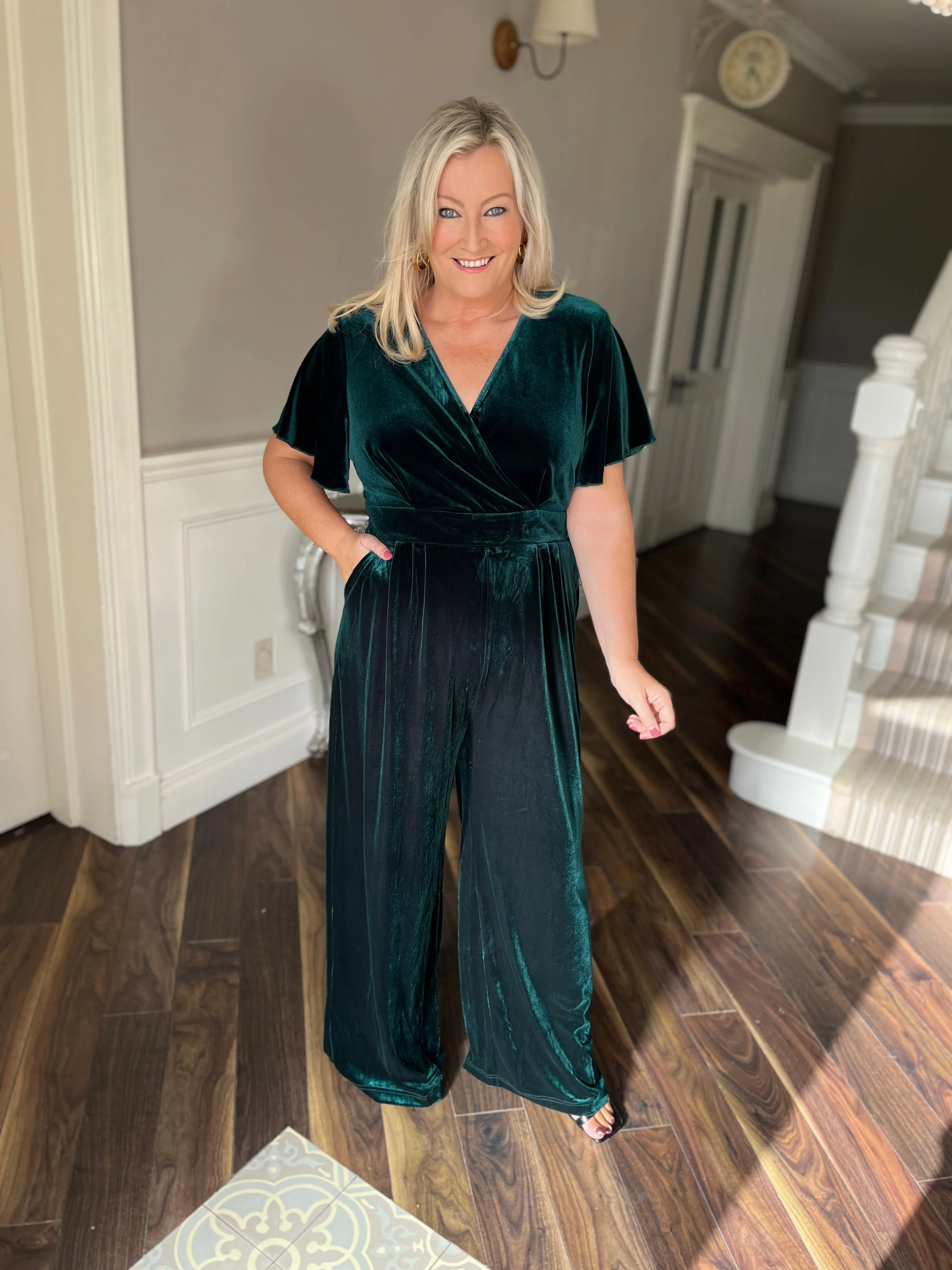 Green Velvet Jumpsuit