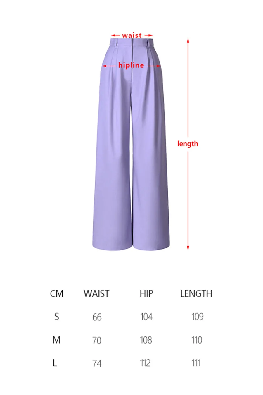 High-waist straight-barrel broad-legged trousers