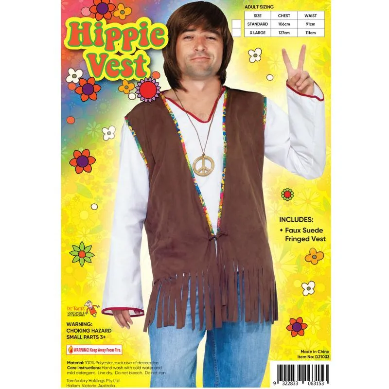 Hippie Fringed Vest - Adults - Dr Toms