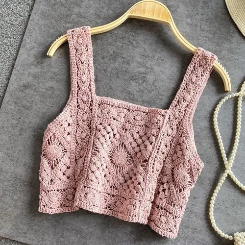 Knitted Sleeveless Crop Tops