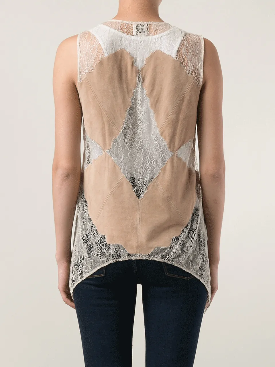 Lace And Suede Vest