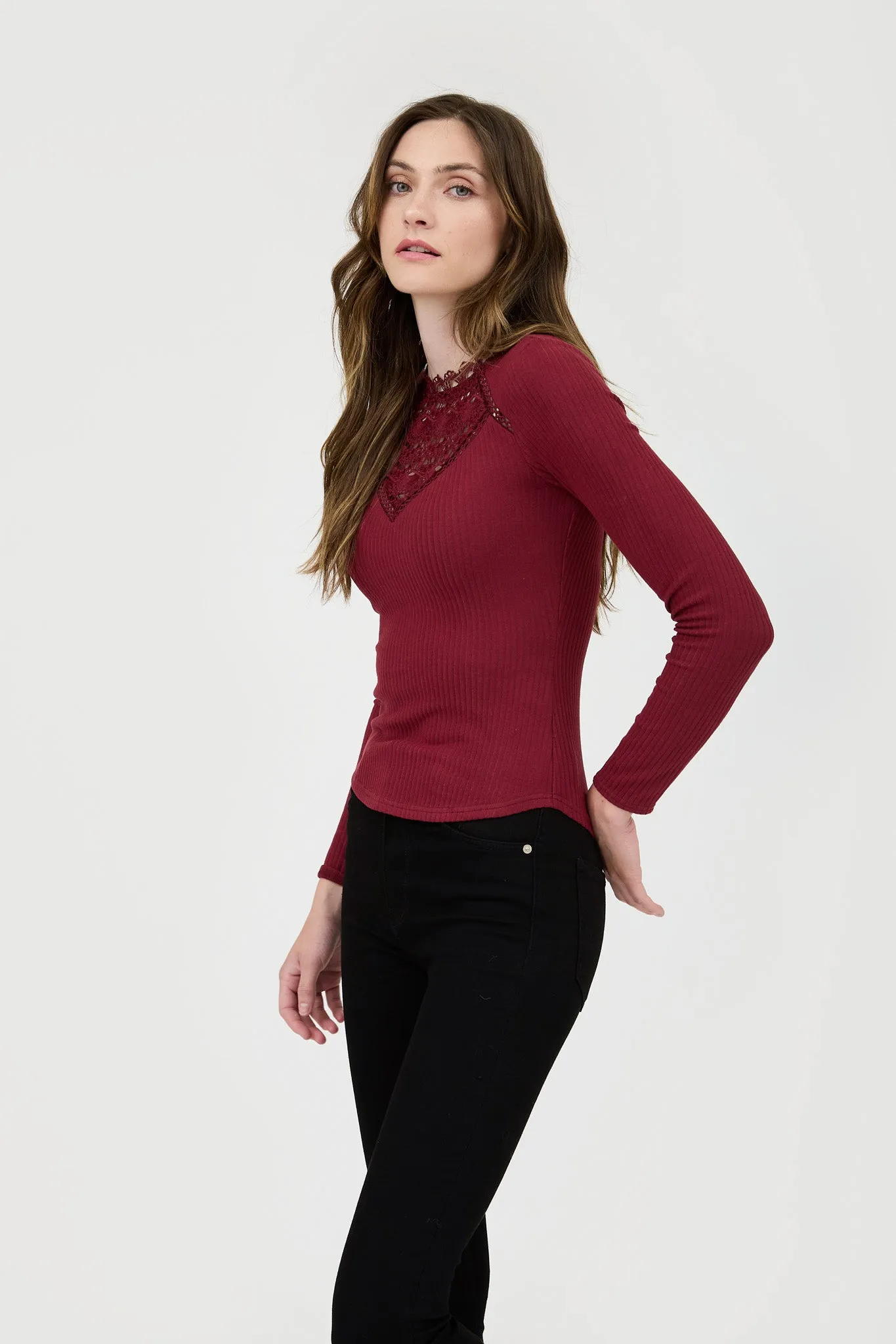 Lace Neckline Tops - 2 Colors! - FINAL SALE