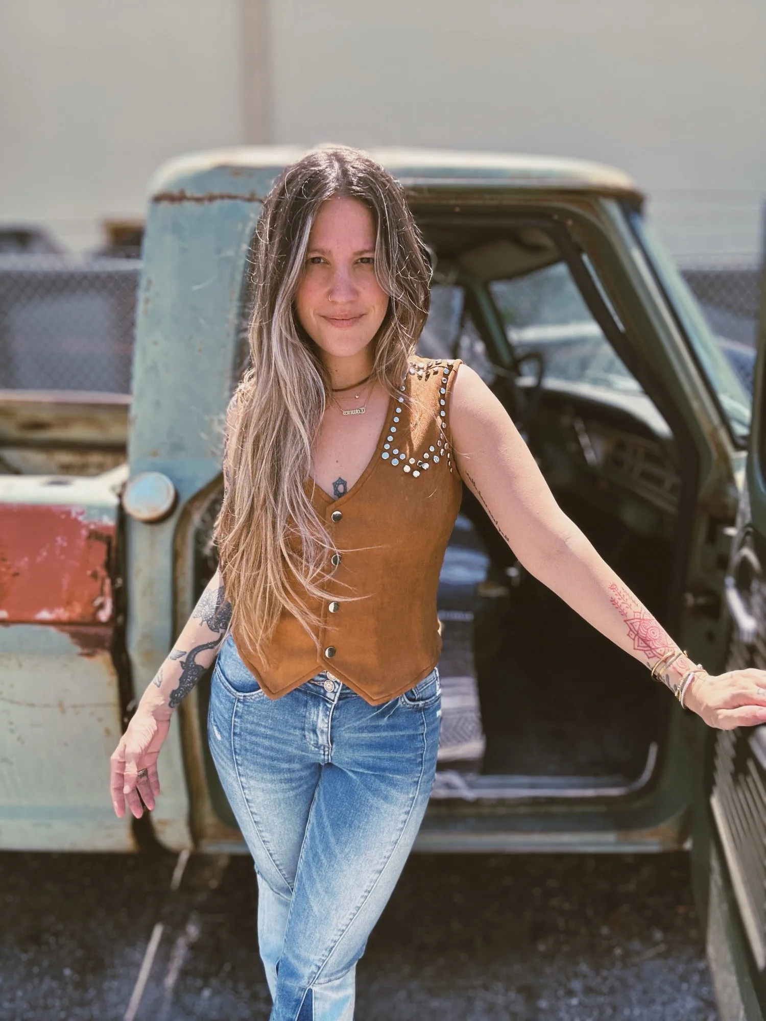 Louisiana Saturday Night Studded Suede Vest