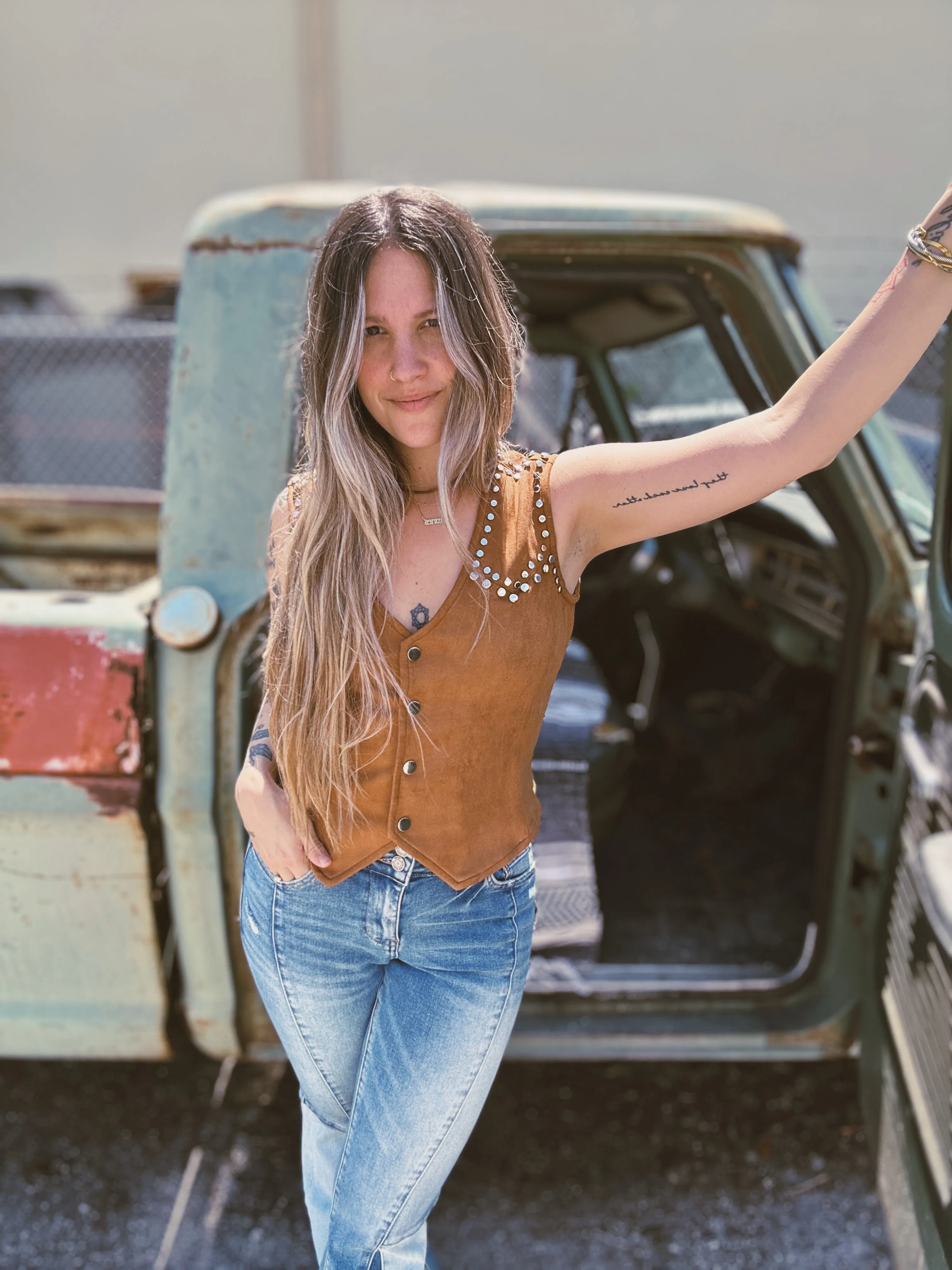 Louisiana Saturday Night Studded Suede Vest