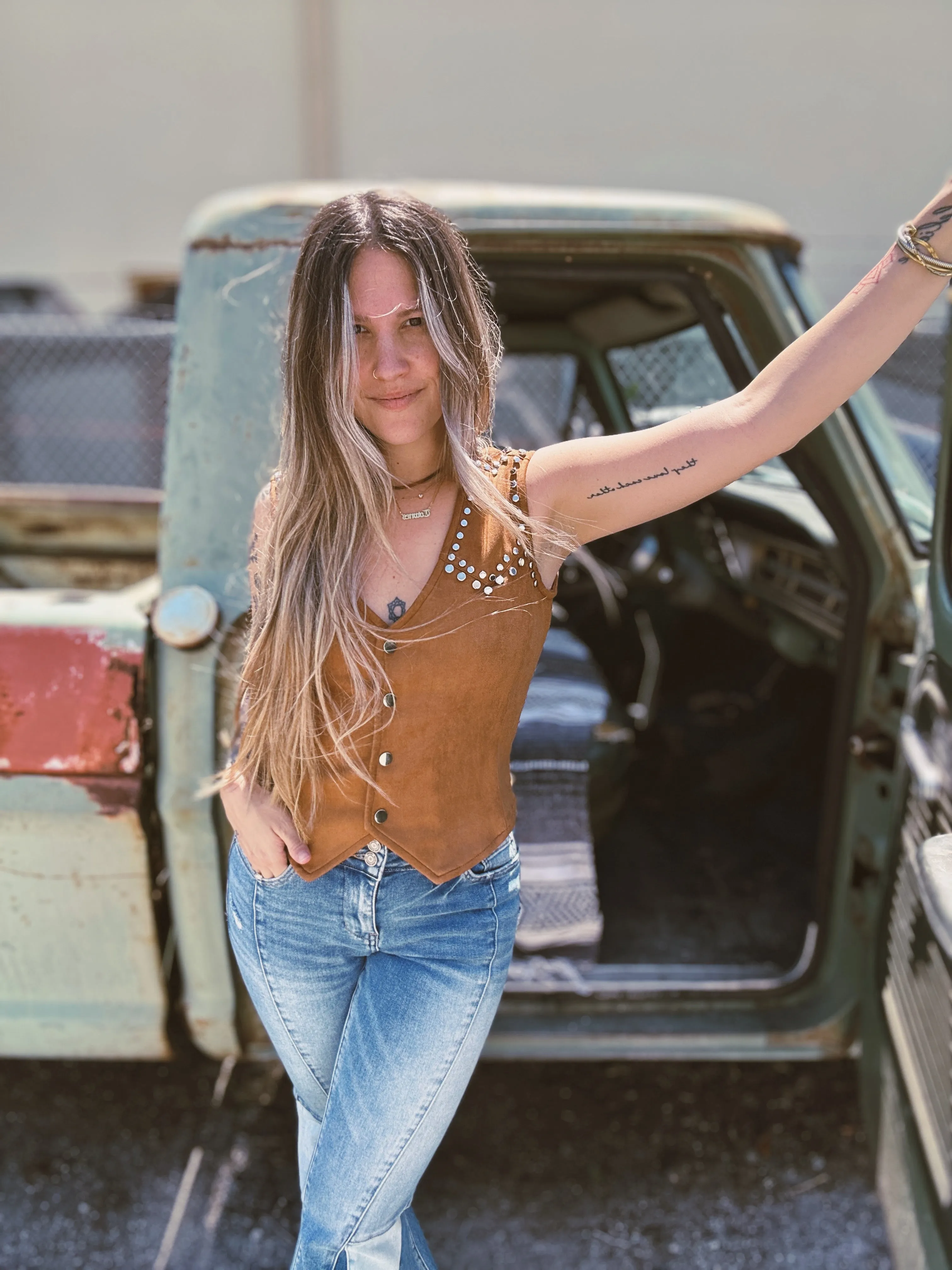 Louisiana Saturday Night Studded Suede Vest