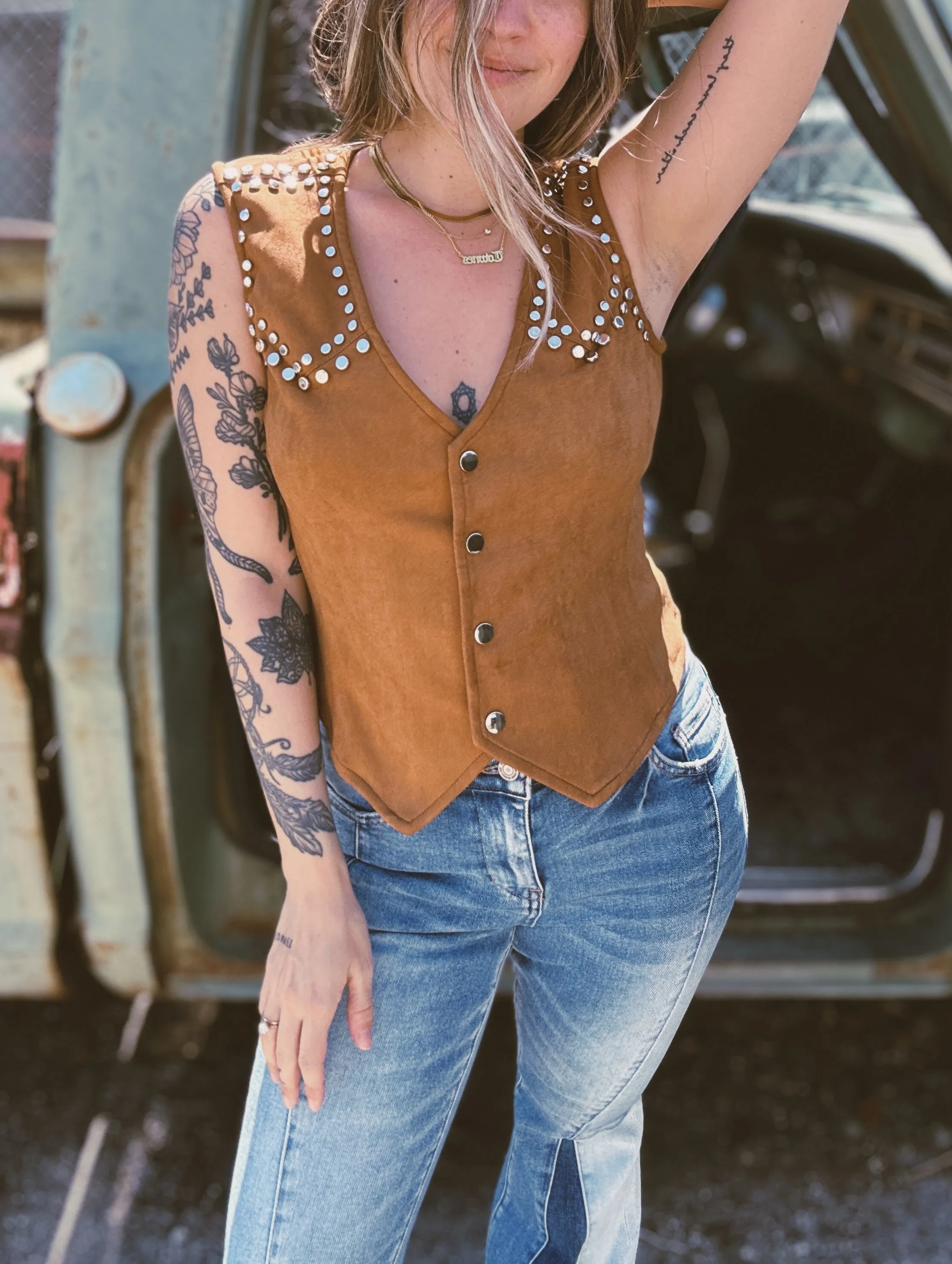 Louisiana Saturday Night Studded Suede Vest