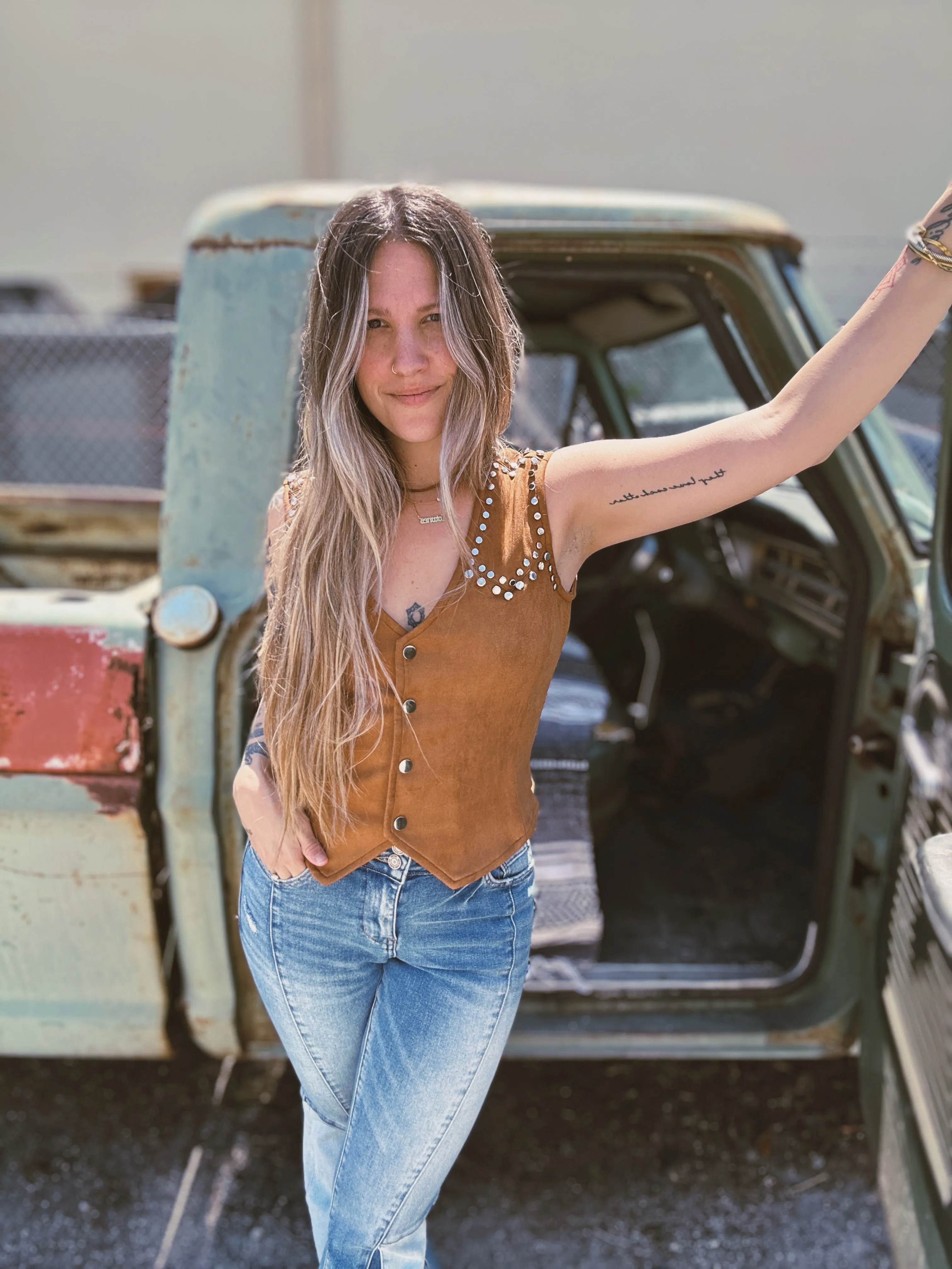 Louisiana Saturday Night Studded Suede Vest