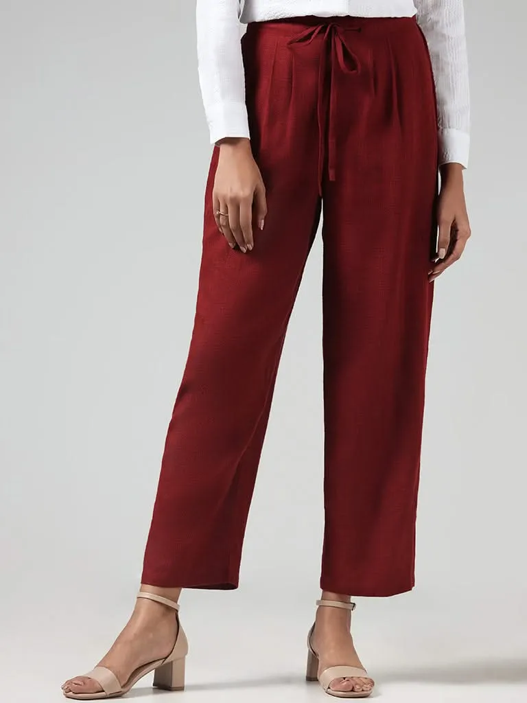 LOV Solid Maroon Palazzos