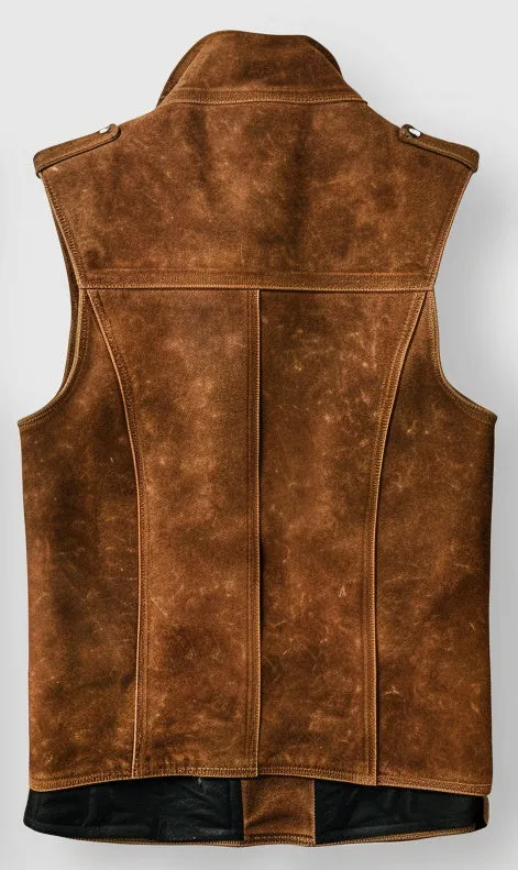 Men Suede Leather Vest