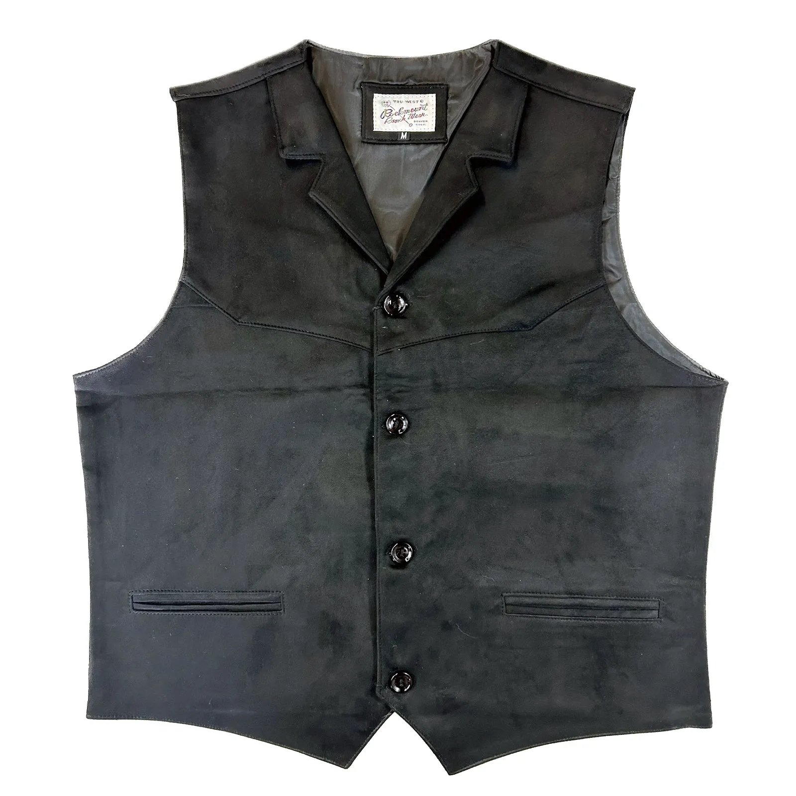 Men's Black Suede Cloth Vest