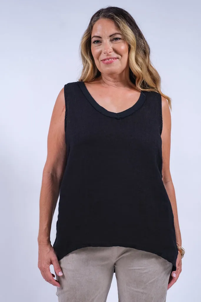 Mona Linen Front/Cotton Back Tank (BT118)