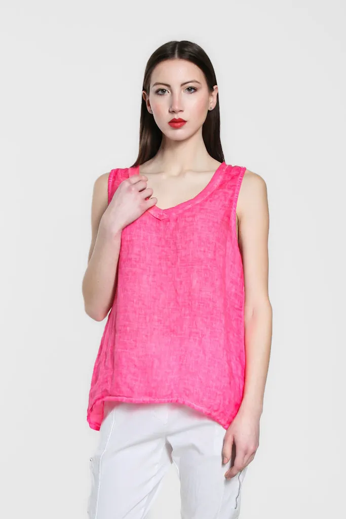 Mona Linen Front/Cotton Back Tank (BT118)