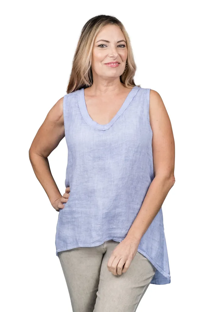 Mona Linen Front/Cotton Back Tank (BT118)