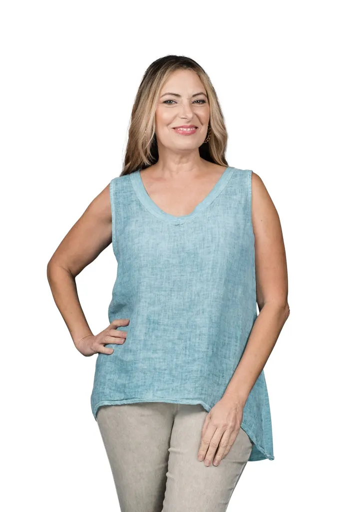 Mona Linen Front/Cotton Back Tank (BT118)