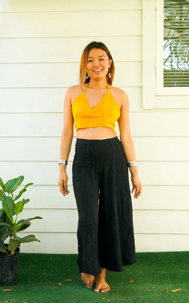 Mustard Yellow Wrap Top